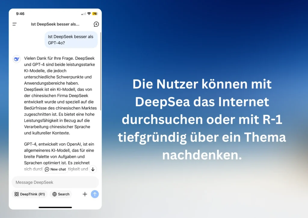 Eingabeaufforderung mit DeepSeek-R1