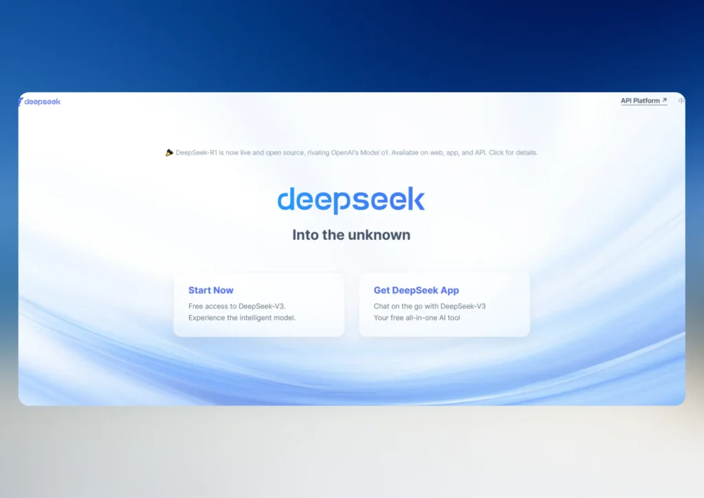 DeepSeek-Startbildschirm