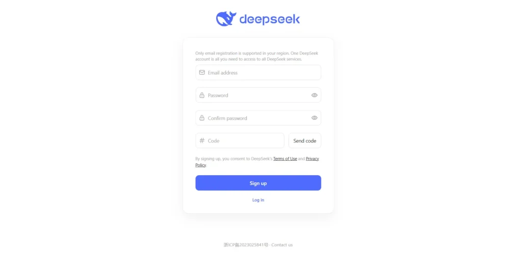 DeepSeek Registrierung