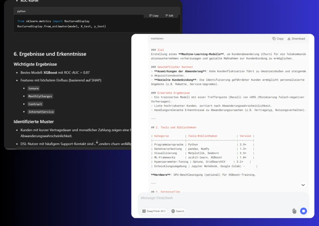 Technische Dokumentation Deepseek ChatGPT