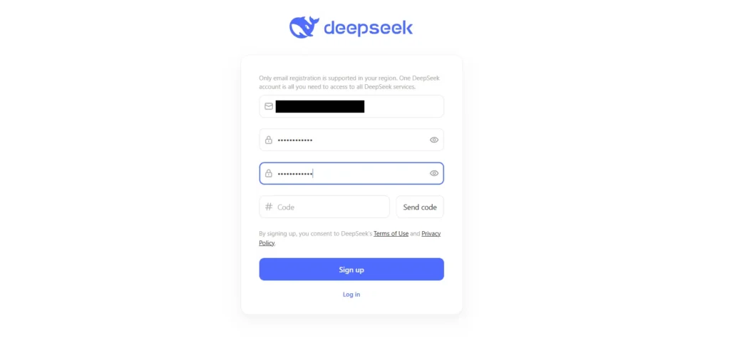 Anmeldedaten für DeepSeek